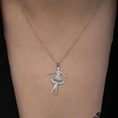 Gümüş Balerin Kadın Kolye thumbnail 5