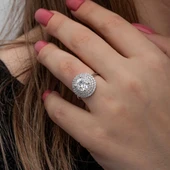 Gümüş 3 Sıra Taşlı Anturaj Kadın Yüzük thumbnail 5