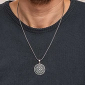 Gümüş Viking Pusula Erkek Kolye thumbnail 3
