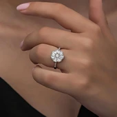 Gümüş Baget Taşlı Kadın Yüzük thumbnail 4