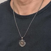 Gümüş Oksitli Pusula Erkek Kolye thumbnail 5