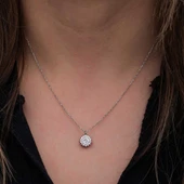 Gümüş Minimal Yuvarlak Anturaj Kadın Kolye thumbnail 2