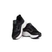 Kız Çocuk Siyah Beyaz Fileli Rahat Günlük Sneaker Nefes Alan Spor Ayakkabı thumbnail 2