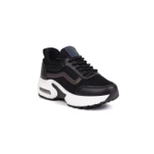 Kız Çocuk Siyah Beyaz Fileli Rahat Günlük Sneaker Nefes Alan Spor Ayakkabı thumbnail 3