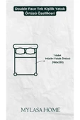 MYLASA HOME Double Face 4 Katlı Müslin Yatak Örtüsü Tek Kişilik 160x220cm - 3