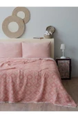 MYLASA HOME Müslin 4 Katlı Aztec Desenli (Jakarlı) Çift Kişilik Yatak Örtüsü-Yazlık Pike 220x240cm - 1