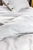 Cozy Nest Dama Desenli Yatak Örtüsü Otel Tipi Lüx Pike/tek Kişilik Pike Beyaz 160x220cm - 3