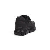 Unisex Çocuk Siyah Bağcıklı Cırtlı Sneaker Rahat Spor Ayakkabı thumbnail 5