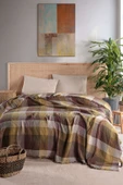MYLASA HOME MylasaHome Ekose Desenli Çift Kişilik Yatak Örtüsü 240x260 - 1