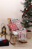 MYLASA HOME %100 Pamuk Yılbaşı Throw & Yılbaşı Kırlent Seti - 1