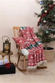 MYLASA HOME %100 Pamuk Yılbaşı Throw & Yılbaşı Kırlent Seti - 2