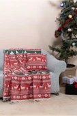 MYLASA HOME Mylasahome %100 Pamuk Yılbaşı Desenli Çok Amaçlı Koltuk Şalı 130 X 170 (KIRLENTSİZ) - 1
