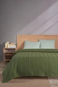 MYLASA HOME Çift Kişilik Pamuklu Yatak Örtüsü / Pike - 200x230 Cm-haki - 1
