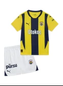 Fenerbahçe Orijinal Lisanslı 24/25 Çubuklu Sarı Lacivert Çocuk Forma Set Hediyelik Ahşap Kutulu - 3