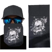 Siyah Beyaz Kafatası Baskılı Buff Bandana 25x48 cm - 1