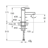 VitrA Origin A4255526 Lavabo Bataryası Kısa Bakır thumbnail 2