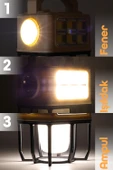 3 MODLU Şarjlı Kamp Lambası Solarlı 20 WATT LED Işık El Feneri Portatif Işıldak Gece Lamba PR9802B thumbnail 2
