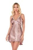 Bicomi Vizon Kısa Saten Gecelik thumbnail 1