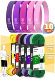 10lu TERA SET 5+15+25+35+45 KG + 5Li Pilates Direnç Bandı Barfiks Lastiği Loop Band Pembe Ton thumbnail 1