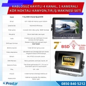 Kablosuz Kameralı 7 inç Kayıtlı Monitör Full HD BSD Kör Nokta Uyarı Sistemli Tak Kullan Kamera Seti - 2