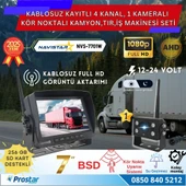 Kablosuz Kameralı 7 inç Kayıtlı Monitör Full HD BSD Kör Nokta Uyarı Sistemli Tak Kullan Kamera Seti - 1