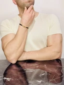 Erkek Deri Bileklik, Altın Kaplama ışıltılı Tasarım Örgü Kordon Kişiye Özel Şık Takı Hediyelik thumbnail 3