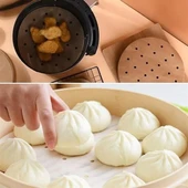 100 Adet  Air Fryer Pişirme Kağıdı Tek Kullanımlık Hava Fritözü Yuvarlak Delikli Model thumbnail 8