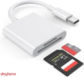 Daytona NK1023 2'si 1 Arada Telefon&Pad Için Type-C'den Sd Karta Otg Sd/TF Dönüştürücü Kart Okuyucu - 7