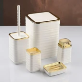 440-4-B LUNA 5 LI BANYO SETI ALTIN BEYAZ - 1