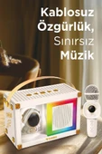 Torima KIDMIC-06 Beyaz RGB Astronot Figürlü Mikrofonlu Karaoke Bluetooth Hoparlör thumbnail 3