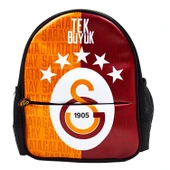 Galatasaray 2 Bölmeli 5 Yıldızlı Tek Büyük Suni Deri Anaokulu Sırt Çantası (25684) - 1