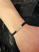 Deri Örgü Erkek Bileklik, Özel Gravür Desen Özel Tasarım Bileklik - 2
