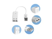 USB Kablolu Ses Kartı 7.1 Sound Çevirici Dönüştürücü, 3.5mm jak girişli, - 6