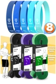 8li GİGA SET 25+35+45 KG + 5Li Pilates Direnç Bandı Barfiks Lastiği Loop Band Mavi Ton thumbnail 1