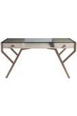 Hitit Dekorasyon Tamara Metal&cam&ahşap Çalışma Masası (küçük Boy) - 3