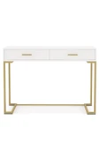 Hitit Dekorasyon Vivian Gold Metal Beyaz Çalışma Masası thumbnail 2