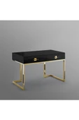 Hitit Dekorasyon Rihanna Gold Metal Siyah Çalışma Masası - 3