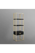 Hitit Dekorasyon Rihanna Gold Metal Siyah Kitaplık & Raf - 3