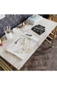 Hitit Dekorasyon Zahra Gold Metal Beyaz Çalışma Masası - 3