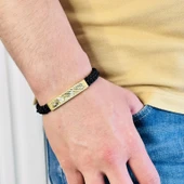 Gümüş Erkek Bileklik,14k Altın Kaplama, El Örgüsü Şık Ve Modern Tasarım - 2