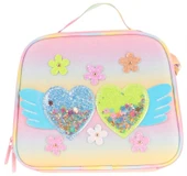 Kaukko Kids Kız Çocuk Isı Yalıtımlı Okul/Piknik Beslenme Çantası (Simli Kalp ve Çiçekler) L7213 thumbnail 2