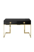 Hitit Dekorasyon Rihanna Gold Metal Siyah Çalışma Masası - 1
