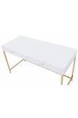 Hitit Dekorasyon Adriana Gold Metal Beyaz Çalışma Masası - 5