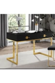 Hitit Dekorasyon Rihanna Gold Metal Siyah Çalışma Masası - 2