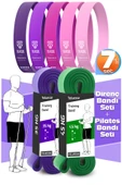 7li MEGA SET 35+45 KG + 5Li Pilates Direnç Bandı Barfiks Lastiği Loop Band Pembe Ton thumbnail 1