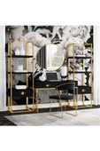 Hitit Dekorasyon Rihanna Gold Metal Siyah Çalışma Masası - 6