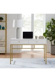 Hitit Dekorasyon Serenity Beyaz Gold Metal Çalışma Masası - 2