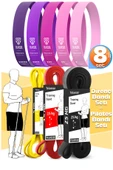 8li GİGA SET 5+15+25 KG + 5Li Pilates Direnç Bandı Barfiks Lastiği Loop Band Pembe Ton thumbnail 1