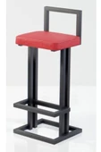 Hitit Dekorasyon Line Siyah Metal Bar Sandalyesi Kırmızı - 1