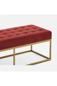 Hitit Dekorasyon Camron Gold Metal Bench Kırmızı - 5